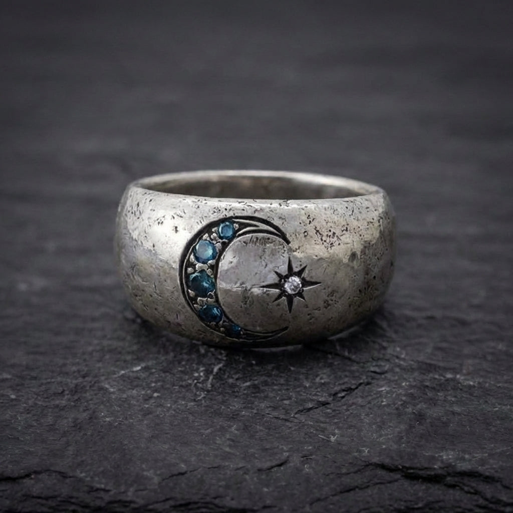 Vintage Moon Star Ring 40784501