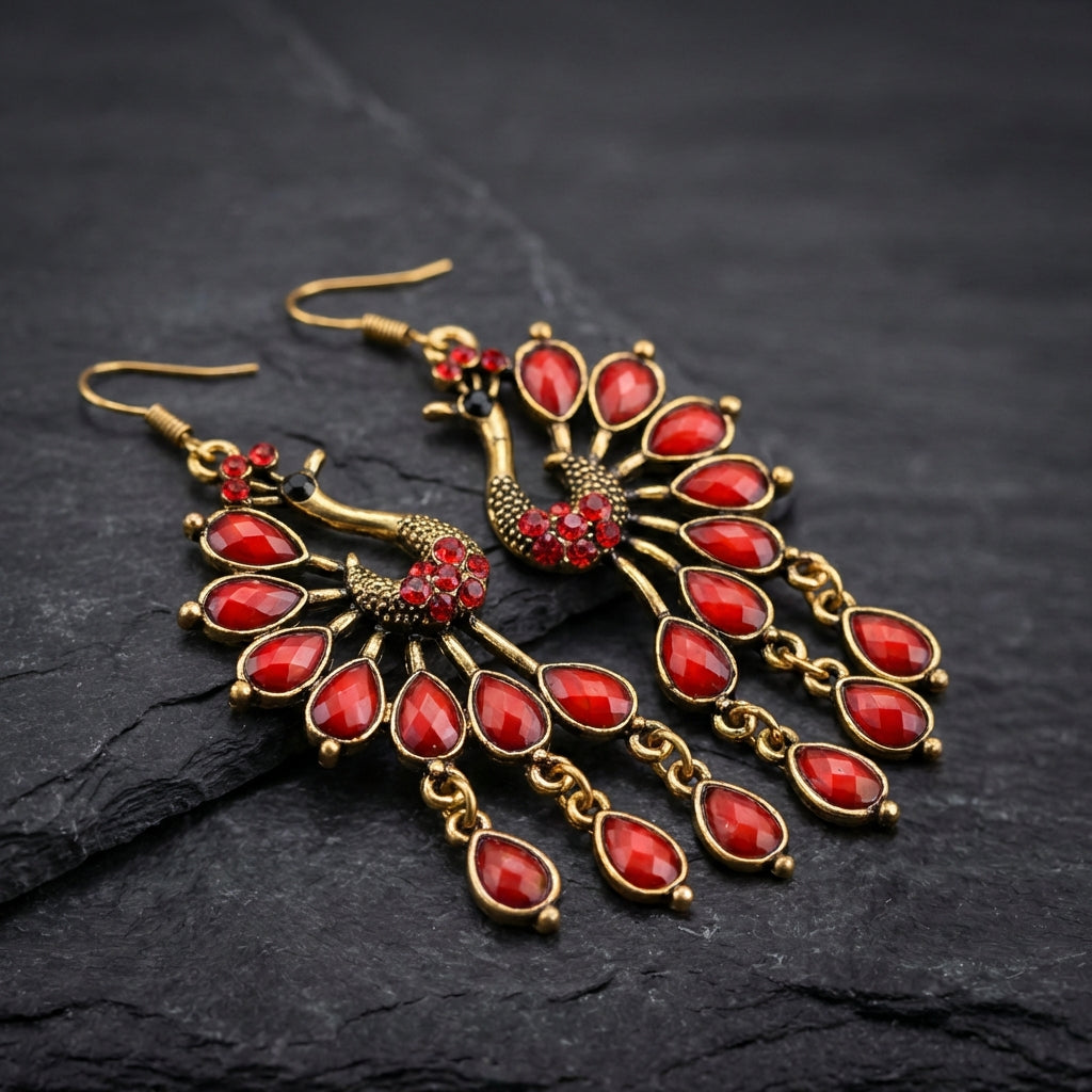 Vintage Peacock Earrings 87642162
