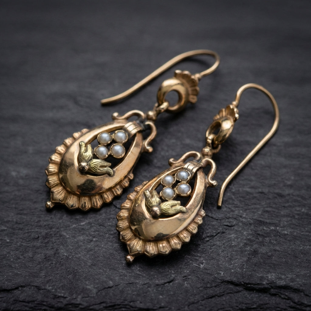 Vintage Pearl Flower Earrings 95859507