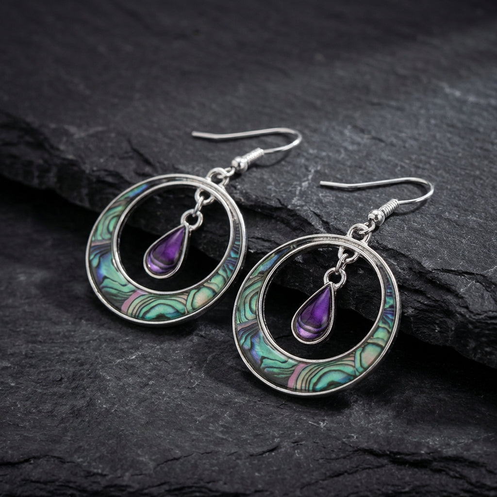 Vintage Purple Droplet Earrings 57546978