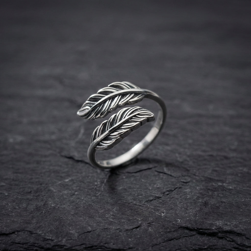 Vintage Silver Feather Ring 32160768