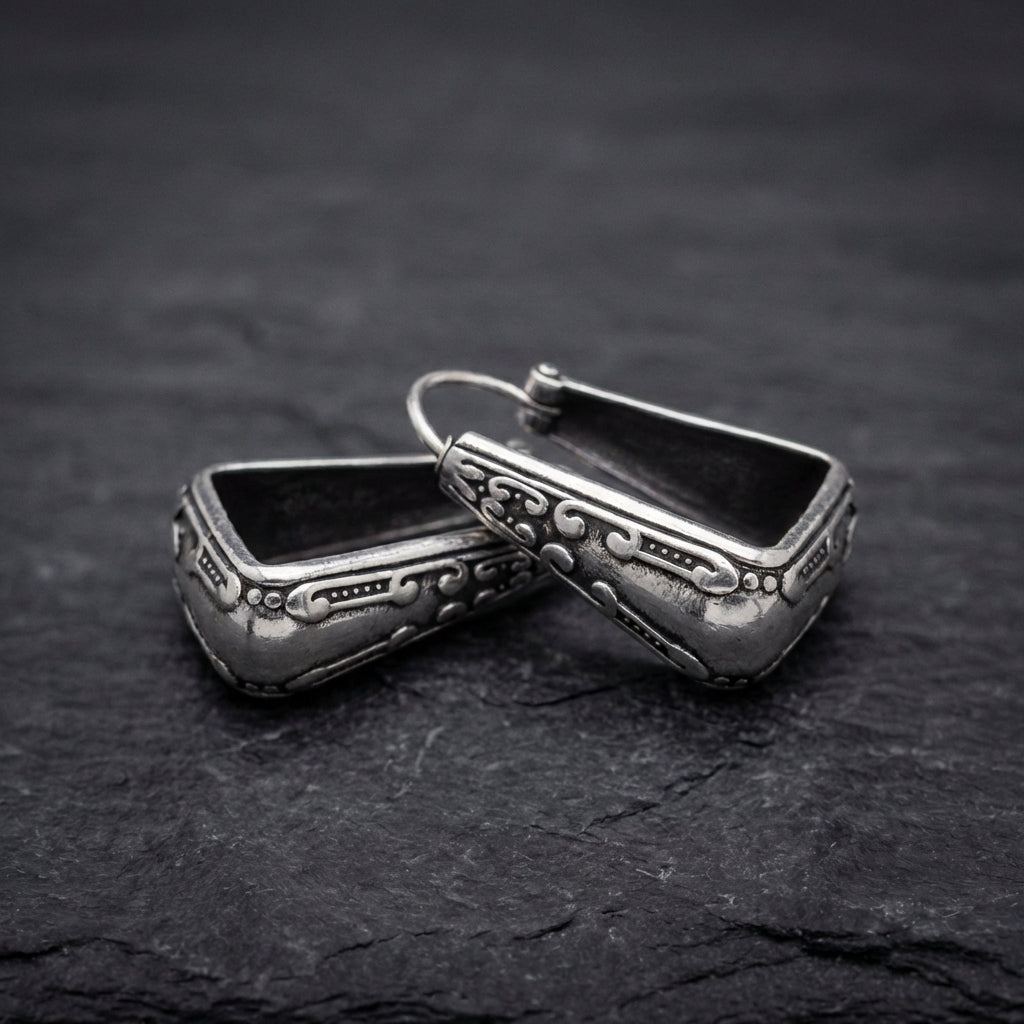 Vintage Silver Hoop Earrings 39435323