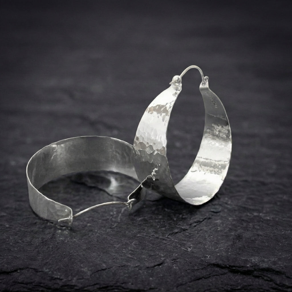 Vintage Silver Hoop Earrings 80908835