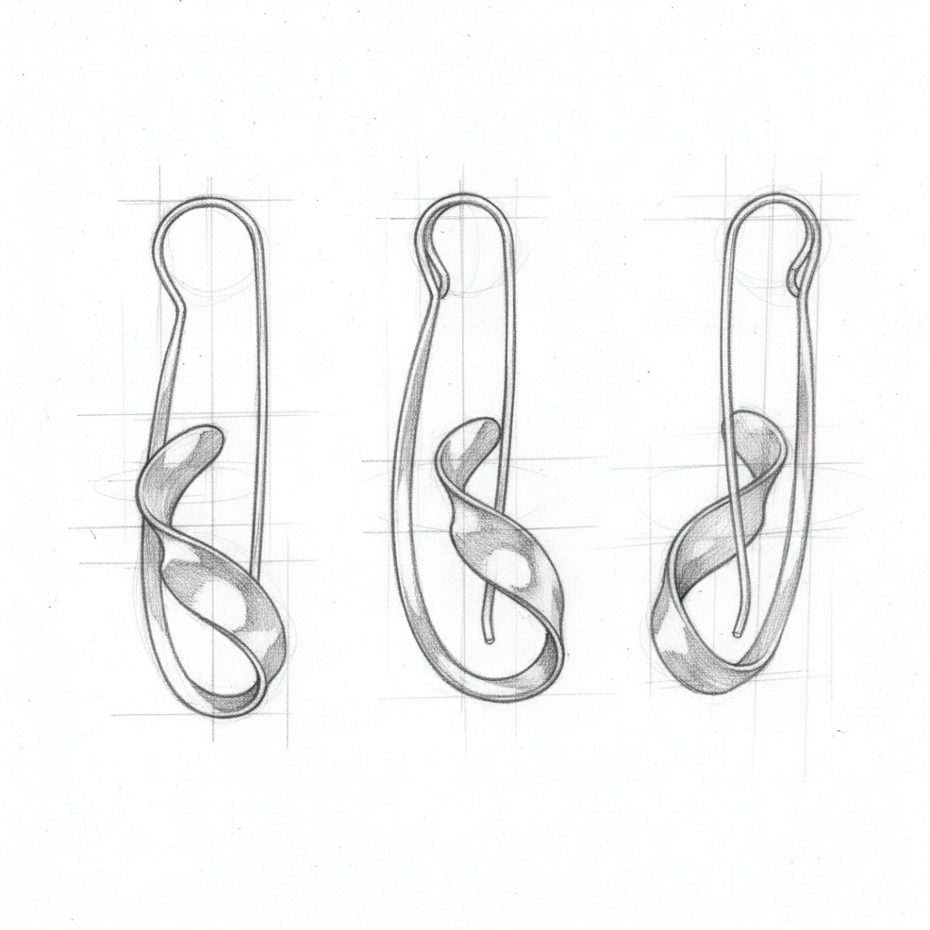 Vintage Silver Irregular Dangling Earrings