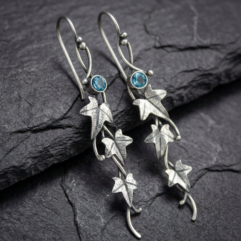 Vintage Silver Leaf Earrings 68824117