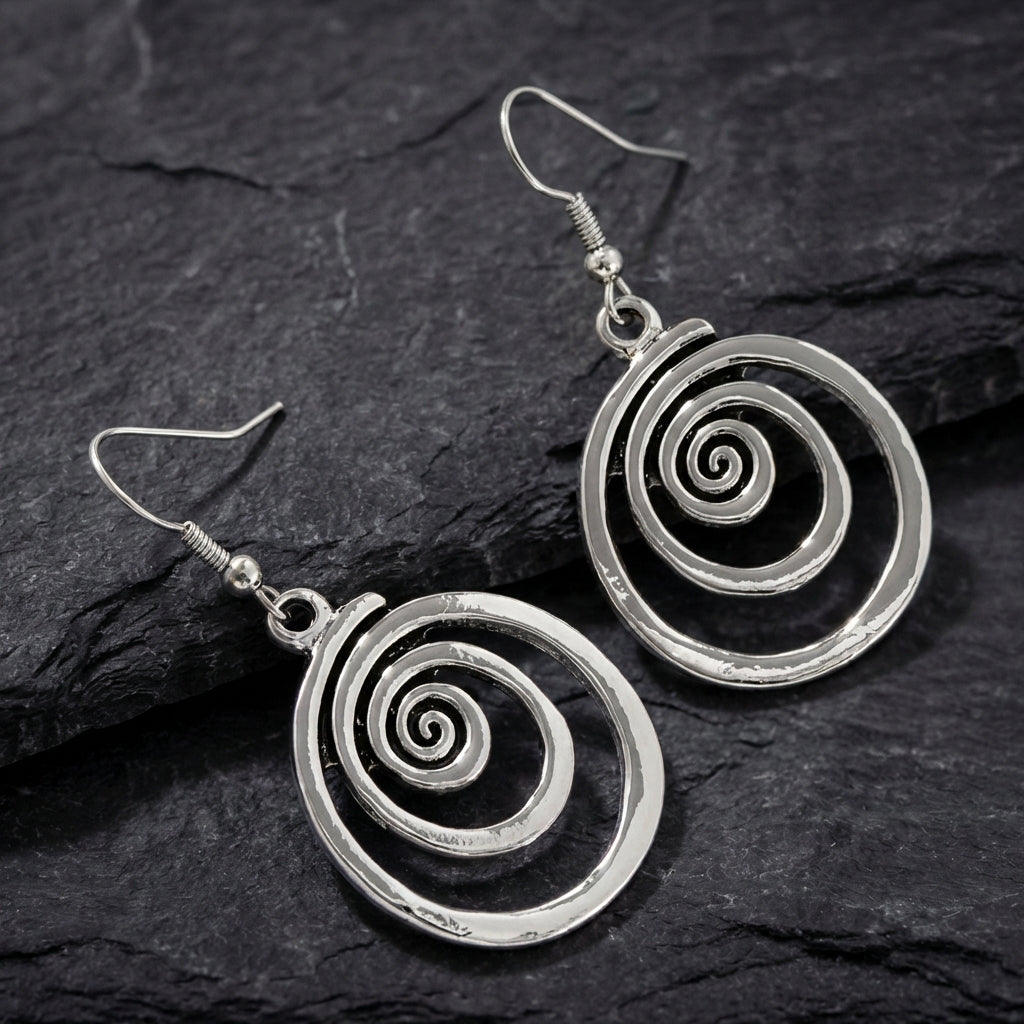 Vintage Spiral Dangle Earrings 44997977