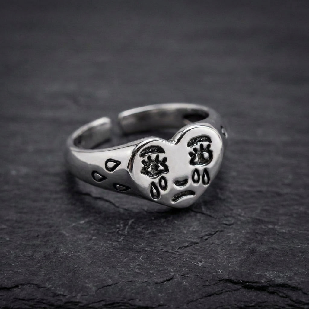 Vintage Sterling Silver Face Ring 99723146