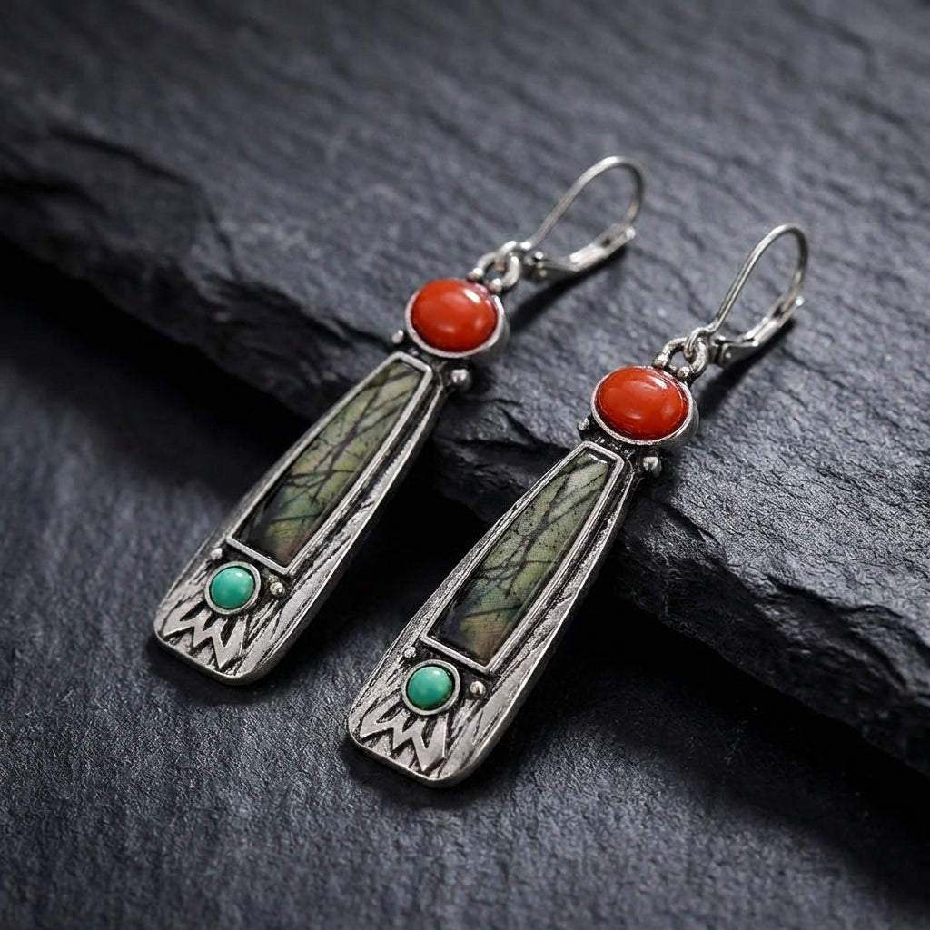 Vintage Stone Dangle Earrings 78545453