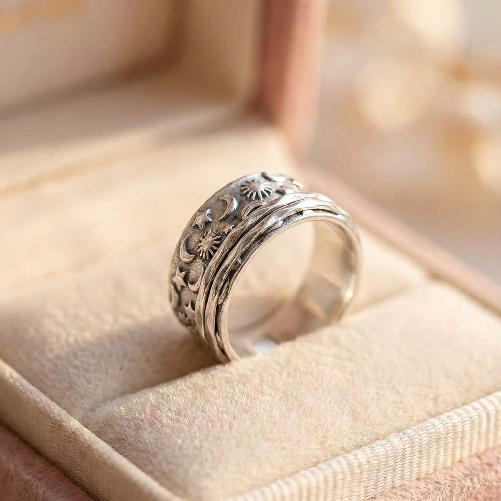 Vintage Sun Moon Star Ring