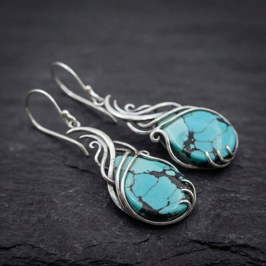 Vintage Turquoise Dangle Earrings 69206550