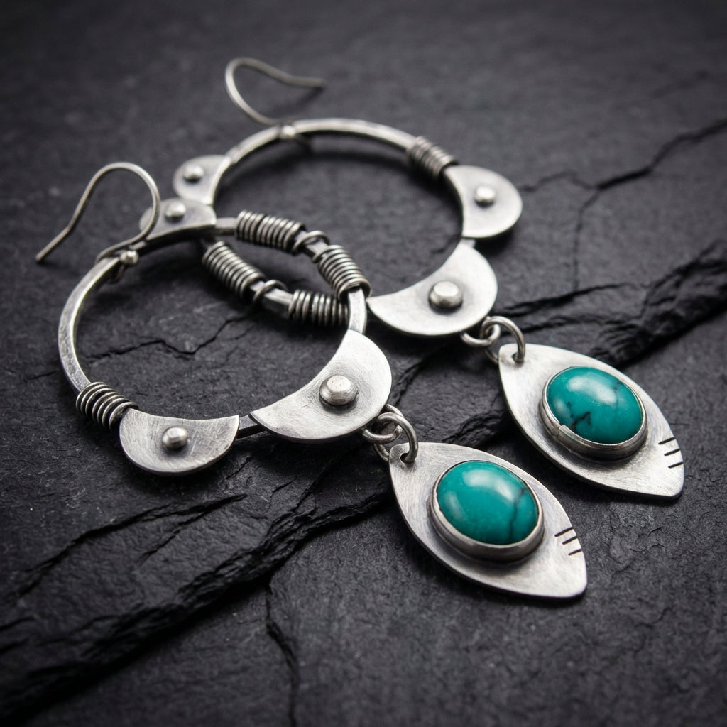 Vintage Turquoise Drop Earrings 77185577