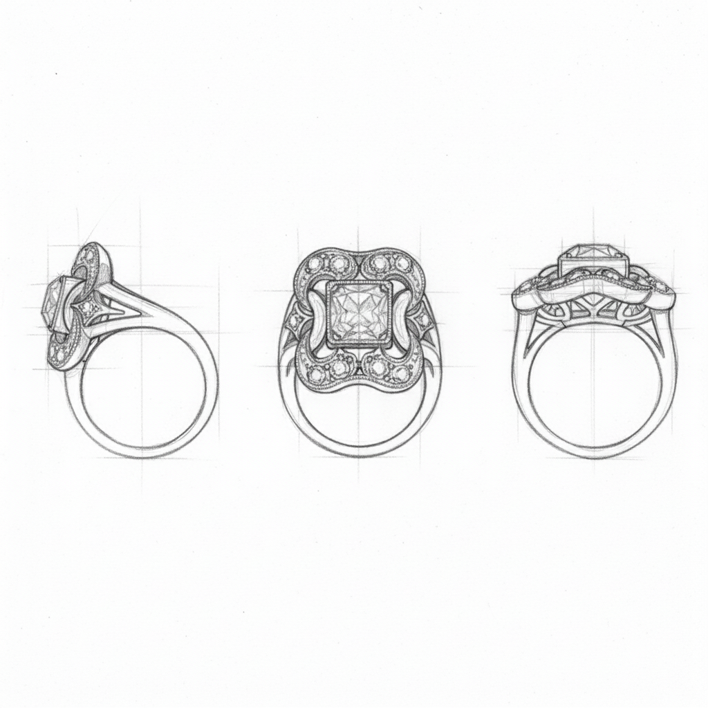 Vintage Zirconia Gold Ring