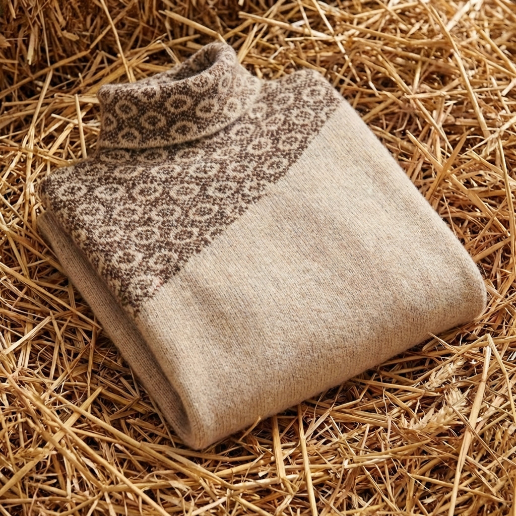 Cotton Sweater with Scattered Print