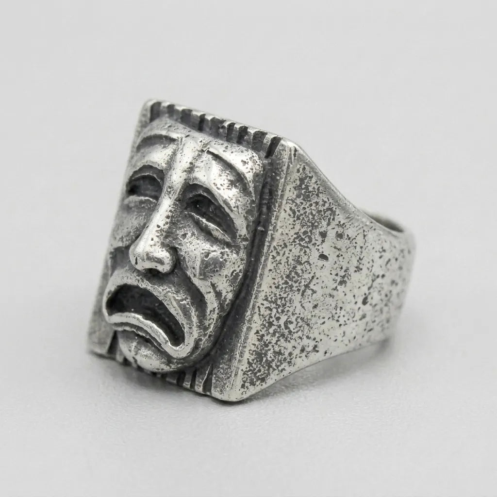 Tragedy Theatre Mask Statement Ring