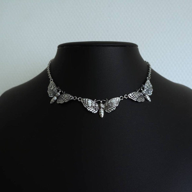 Moth Insect Choker Necklace