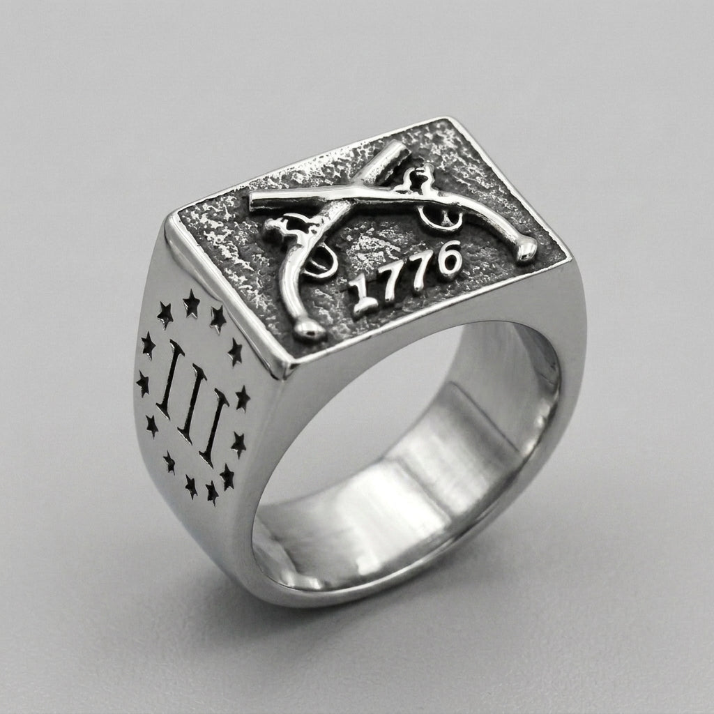 Flintlock Pistols Statement Signet Ring
