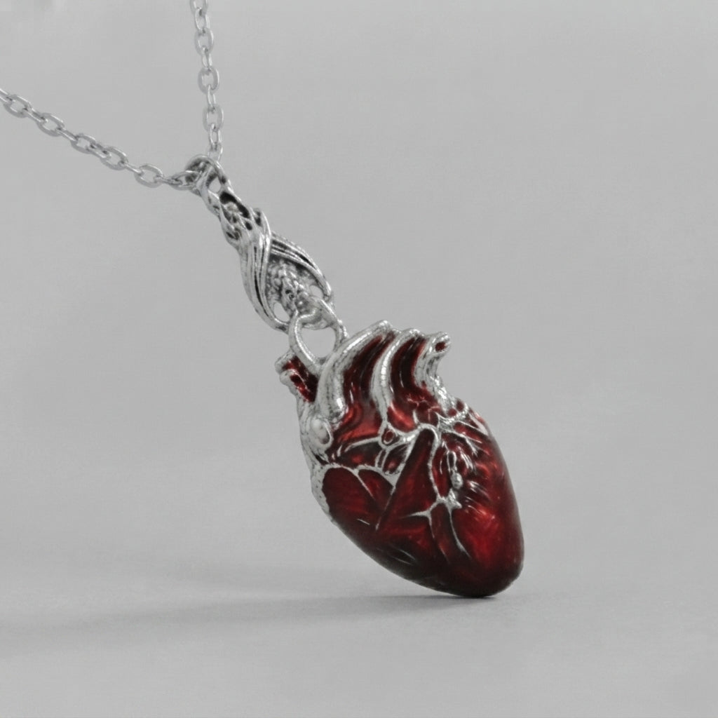 Crimson Heart Anatomy Necklace