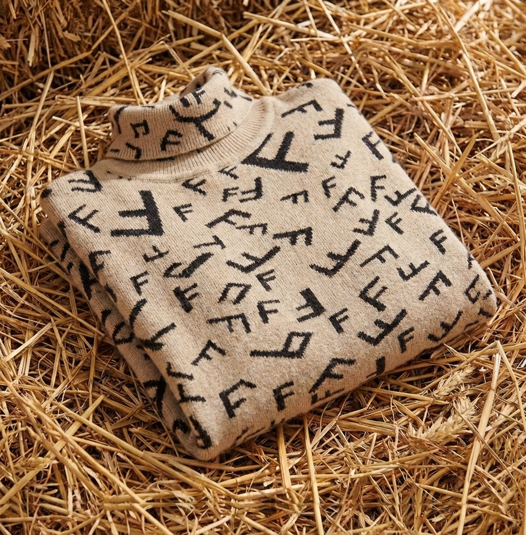 Cotton Sweater with F-Pattern