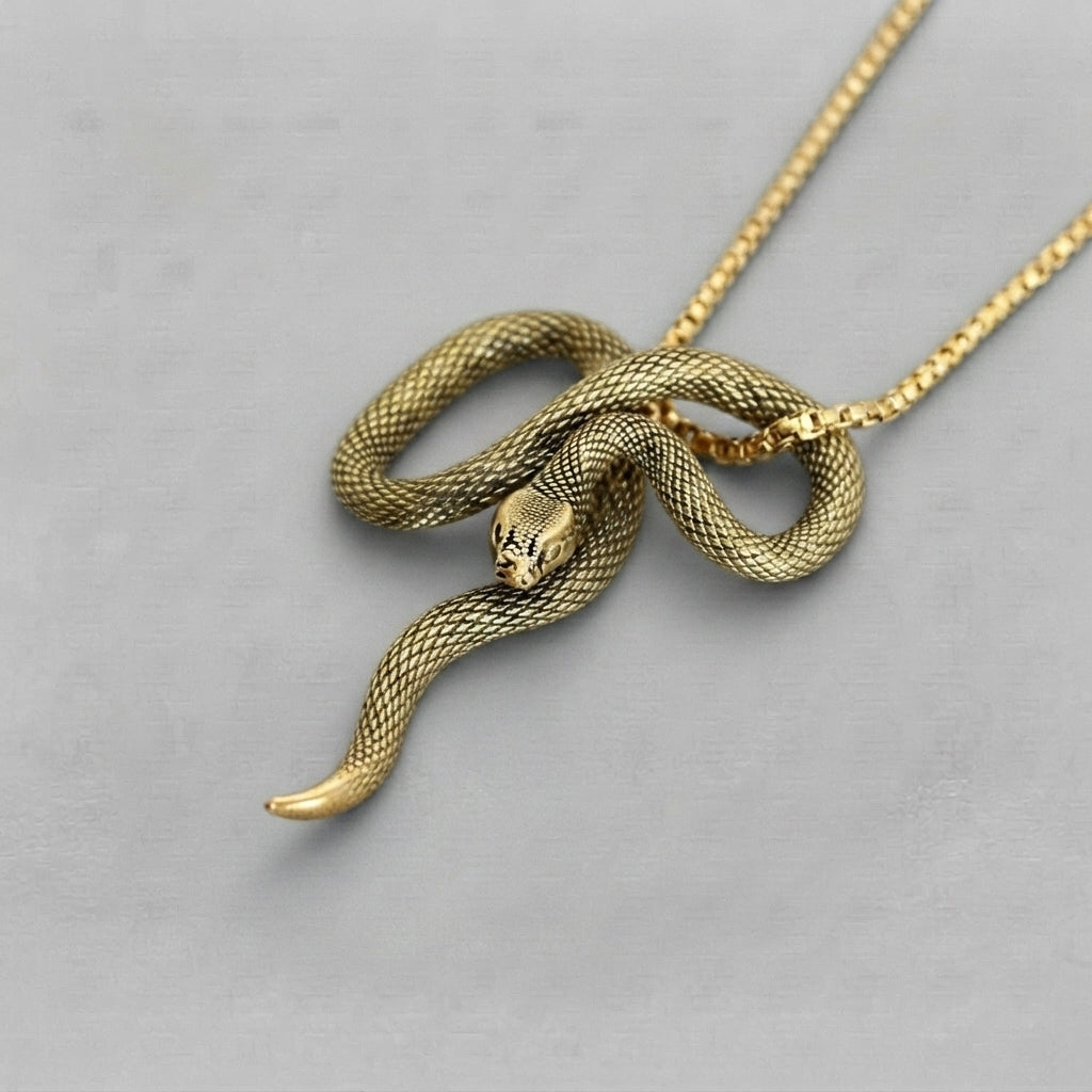 Gold Coiled Snake Necklace