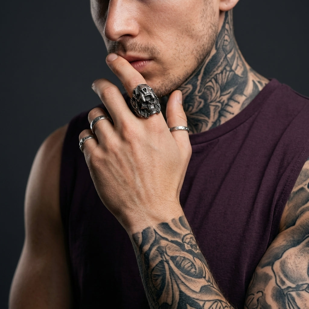 Tribal Skull Chief Ring
