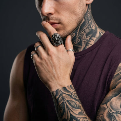 Tribal Skull Chief Ring