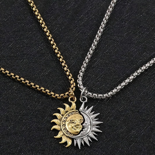 Punk Sun & Moon Necklace Set
