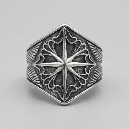 Gothic Compass Signet Ring