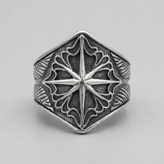 Gothic Compass Signet Ring