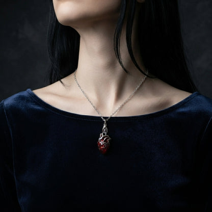 Crimson Heart Anatomy Necklace