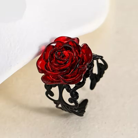 Dark Red Rose Ring