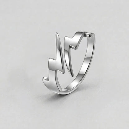 Double Lightning Bolt Open Band Ring