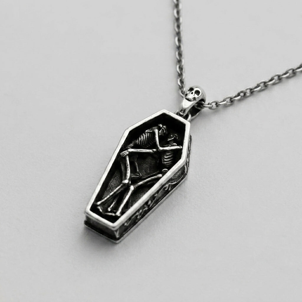 Coffin Skeleton Pendant Necklace