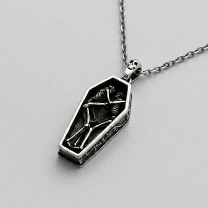Coffin Skeleton Pendant Necklace