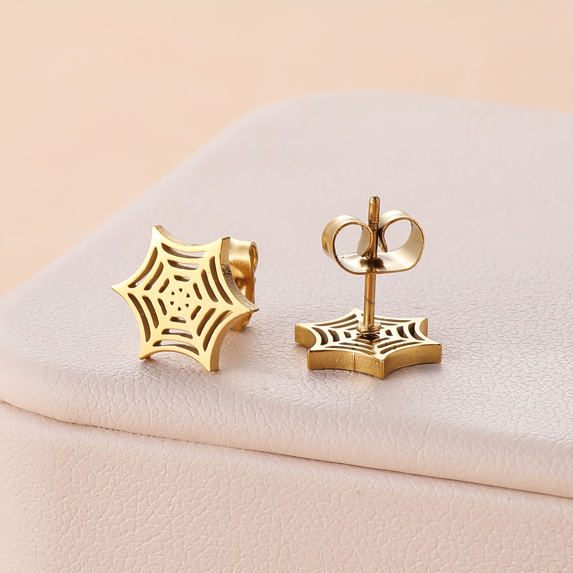 Stainless Steel Halloween Web Earrings Women