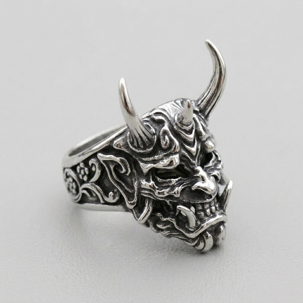 Horned Oni Demon Ring