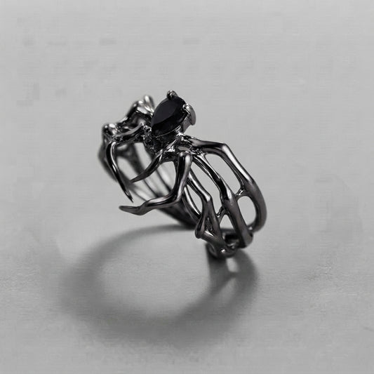Black Widow Spider Silver Ring