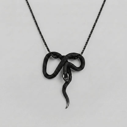 Black Coiled Snake Necklace