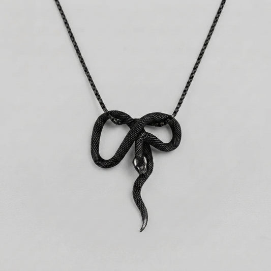 Black Coiled Snake Necklace