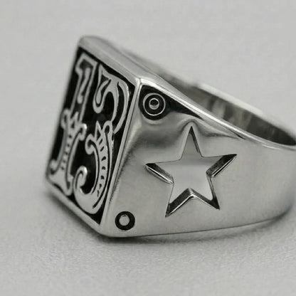 Lucky 13 Ornate Signet Ring