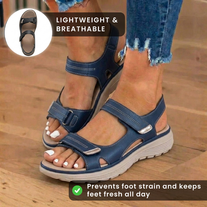 Orthopedic Leather Sport Sandals - Double Buckle Adjustable Straps