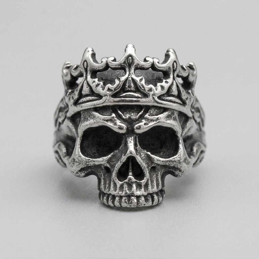 Gothic Crown Skull Statement Ring