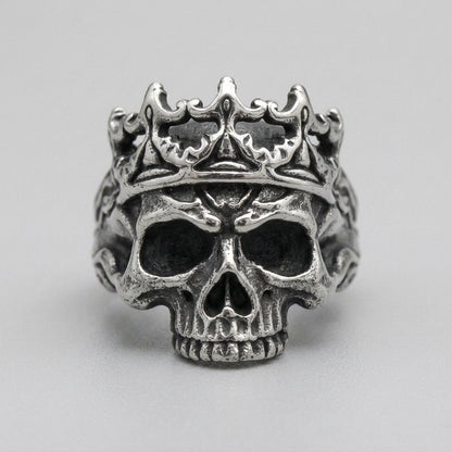 Gothic Crown Skull Statement Ring