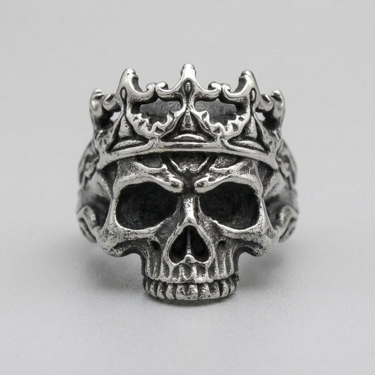 Gothic Crown Skull Statement Ring