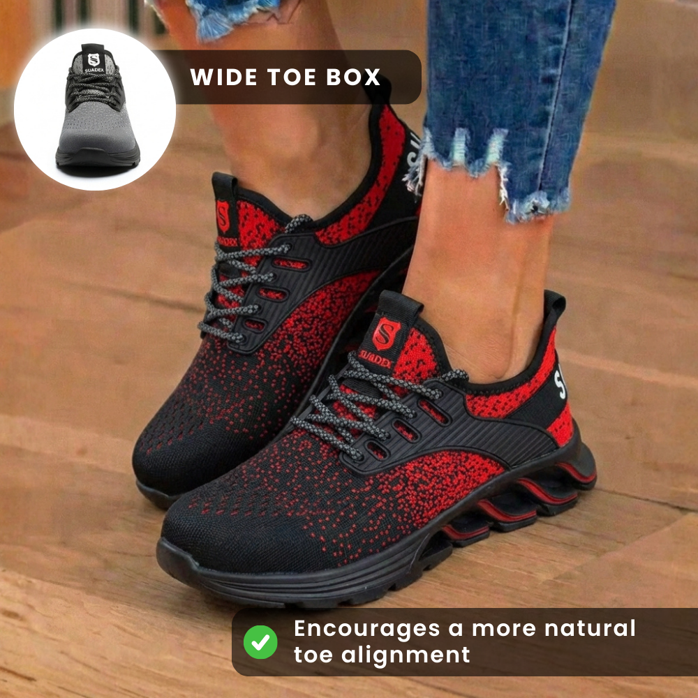 Orthopedic Knit Safety Sneakers - Steel Toe & Blade Sole Protectionn
