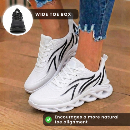 Orthopedic Mesh Athletic Sneakers - Flame Pattern & Blade Sole