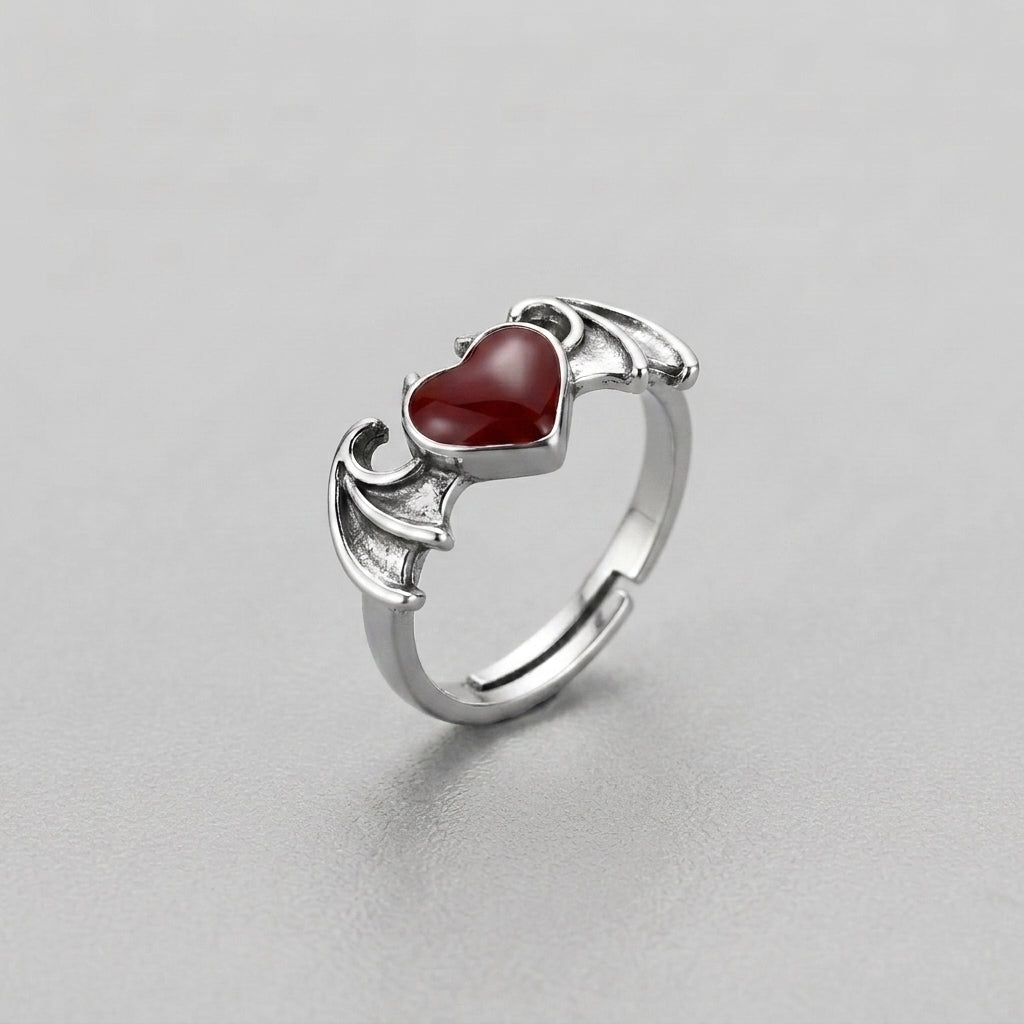 Angel Wings Ring Adjustable Rhinestone