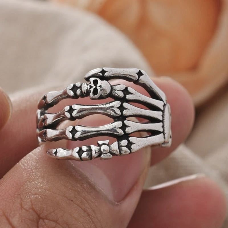 Hollow Skull Claw Ring