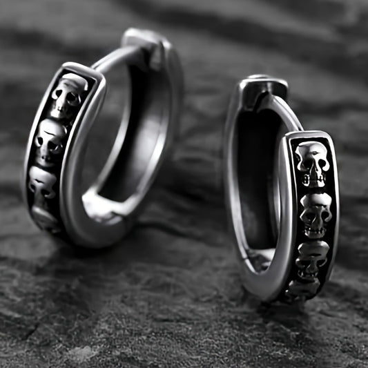 Skull Head Hoop Earrings