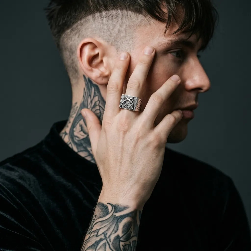 Flintlock Pistols Statement Signet Ring