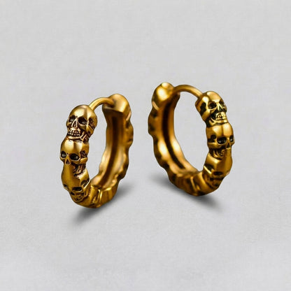 Gold Skull Hoop Earrings